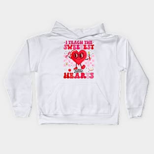 I Teach The Sweetest Little Hearts Valentines Day Teachers Kids Hoodie